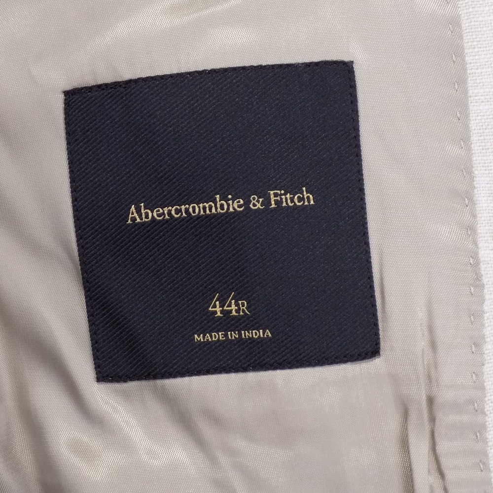 Abercrombie & Fitch Slim Fit Linen Suit Mens 44R 34x34 Beige Preppy EUC - Picture 5 of 16
